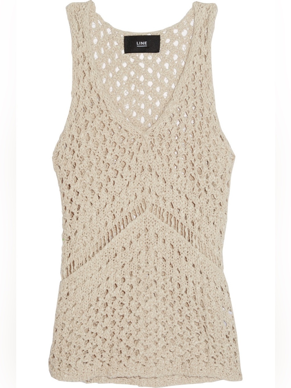 LINE Crochet Open Knit Tank Top - Small